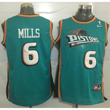 Pistons #6 Terry Mills Green Throwback Stitched NBA Jersey Pistons #6 Terry Mills Green Throwback Stitched NBA Jersey