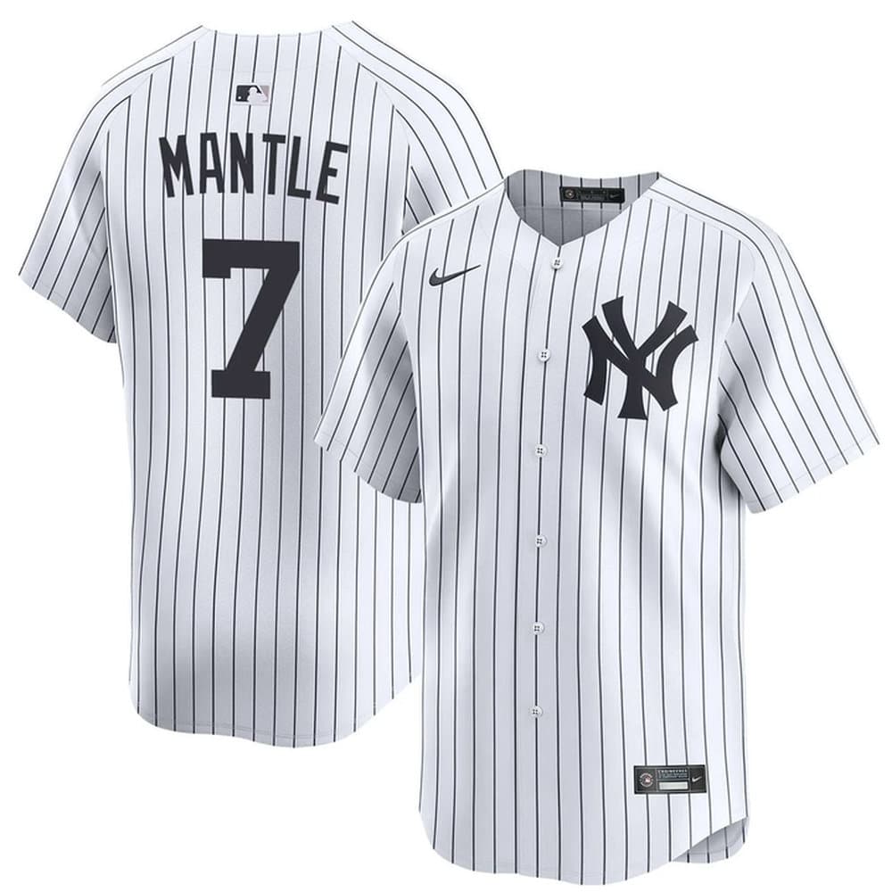 Youth New York Yankees #7 Mickey Mantle White Home Limited Stitched Baseball Jersey