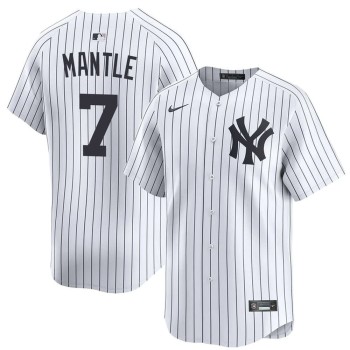 Youth New York Yankees #7 Mickey Mantle White Home Limited Stitched Baseball Jersey