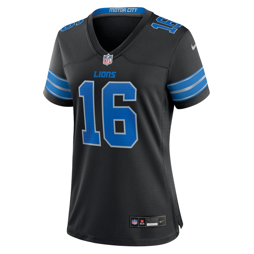 Women's Detroit Lions #16 Jared Goff Black 2nd Alternate Game Jersey Women's Detroit Lions #16 Jared Goff Black 2nd Alternate Game Jersey
