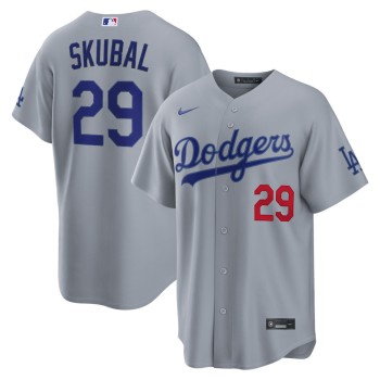 Youth Los Angeles Dodgers #29 Tarik Skubal Nike Gray Road Stadium Jersey