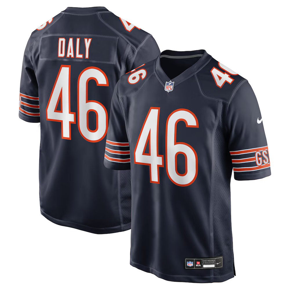 Men's Chicago Bears #46 Scott Daly Nike Navy Team Game Jersey