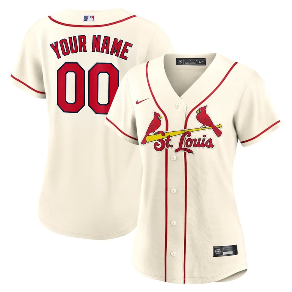 Women's St. Louis Cardinals Cream Alternate Cream Limited Custom Jersey