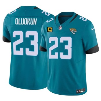 Men's Jacksonville Jaguars #23 Foyesade Oluokun Teal 2026 4-Star C Patch Vapor F.U.S.E. Limited Jersey