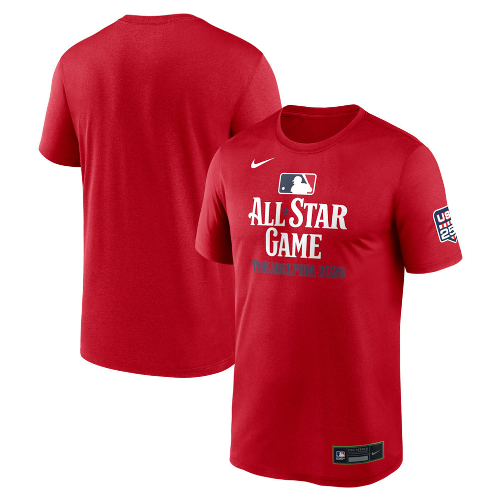 Men's 2026 MLB All-Star Game Nike Red Authentic Collection USA 250 Legend Dri-FIT T-Shirt Men's 2026 MLB All-Star Game Nike Red Authentic Collection USA 250 Legend Dri-FIT T-Shirt