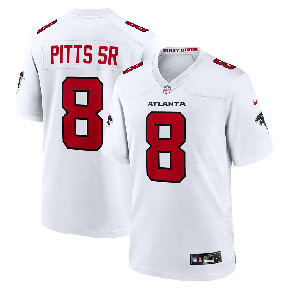 Men's Atlanta Falcons #8 Kyle Pitts Sr. Nike White Game Jersey
