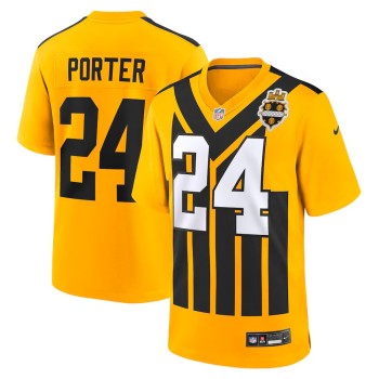 Men's Pittsburgh Steelers #24 Joey Porter Jr. Nike Gold Alternate 1933 Throwback Game Jersey Men's Pittsburgh Steelers #24 Joey Porter Jr. Nike Gold Alternate 1933 Throwback Game Jersey