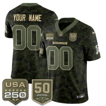 Youth Tampa Bay Buccaneers Camo 2026 Salute to Service Edition Vapor F.U.S.E. Limited Custom Jersey