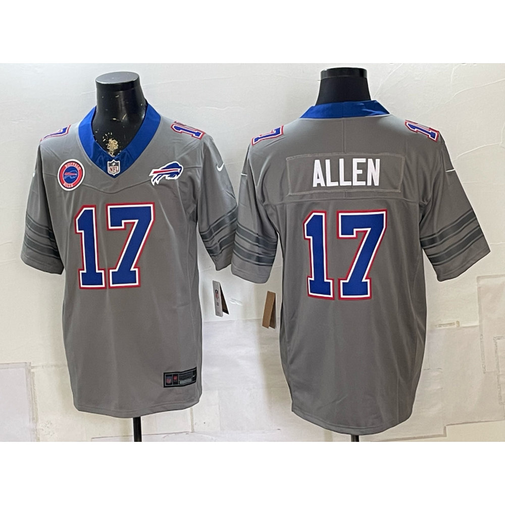 Youth Buffalo Bills #17 Josh Allen Nike Gray Vapor F.U.S.E. Limited Jersey