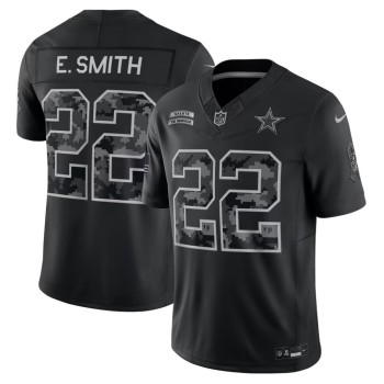 Men's Dallas Cowboys #22 Emmitt Smith Nike Black 2026 Salute to Service Retired Player Vapor F.U.S.E. Limited Jersey