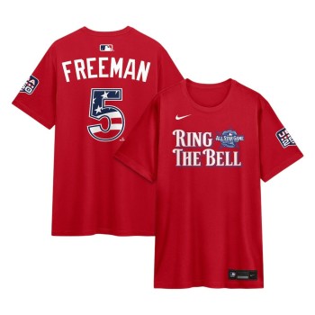 Men's National League #5 Freddie Freeman Nike Red 2026 All-Star Game Name & Number T-Shirt Men's National League #5 Freddie Freeman Nike Red 2026 All-Star Game Name & Number T-Shirt