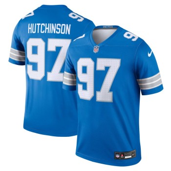 Men's Detroit Lions #97 Aidan Hutchinson Blue Legend Jersey Men's Detroit Lions #97 Aidan Hutchinson Blue Legend Jersey