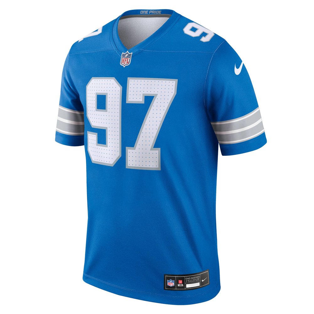 Men's Detroit Lions #97 Aidan Hutchinson Blue Legend Jersey Men's Detroit Lions #97 Aidan Hutchinson Blue Legend Jersey