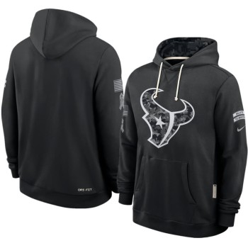 Men's Houston Texans Nike Black 2026 Salute to Service Sideline Dri-FIT Pullover Hoodie