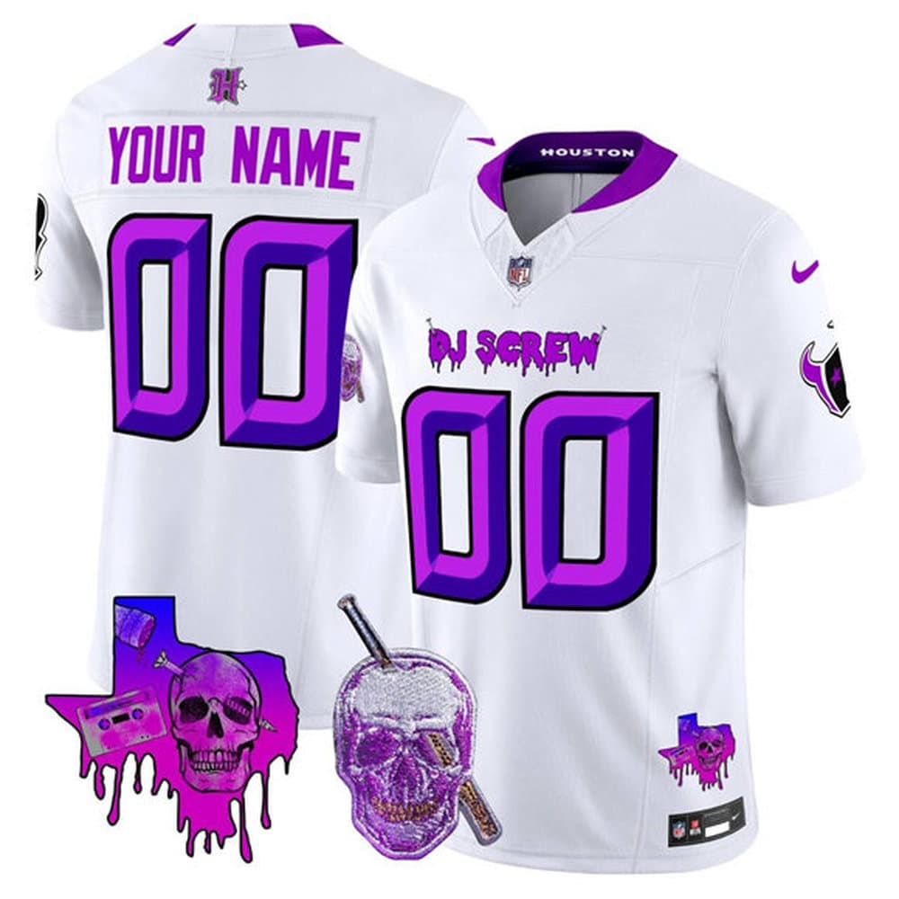 Men's Houston Texans White 2026 DJ Screw Vapor F.U.S.E. Limited Custom Jersey