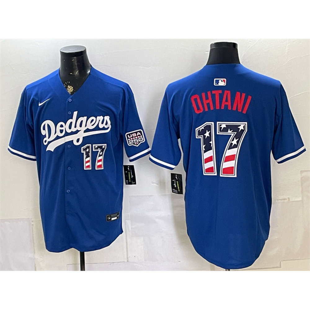 Youth Los Angeles Dodgers #17 Shohei Ohtani Royal 250 Fourth of July Stitched Baseball Jersey