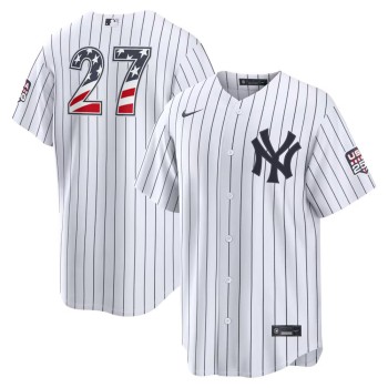 Men's New York Yankees #27 Giancarlo Stanton Nike White USA 250 Fourth of July Home Stadium Jersey