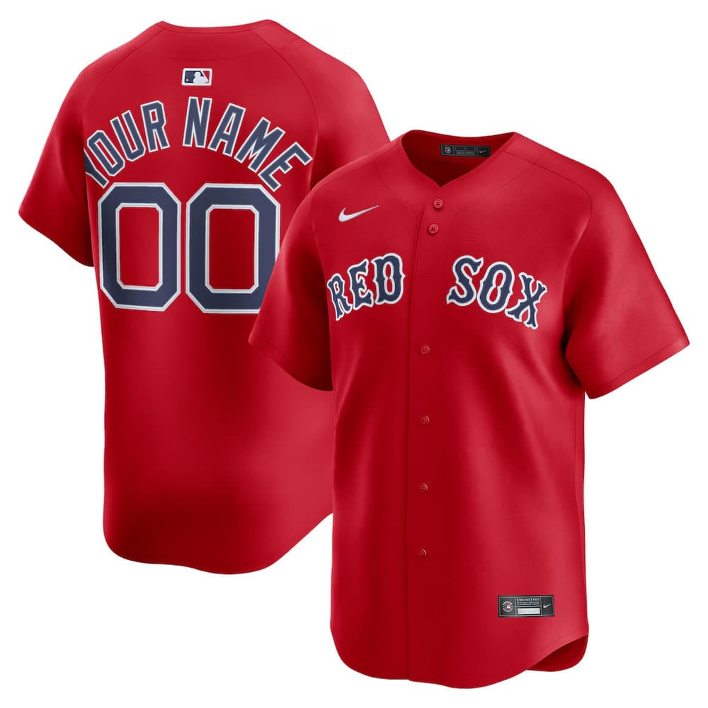 Men's Boston Red Sox Nike Red Alternate Limited Custom Jersey Men's Boston Red Sox Nike Red Alternate Limited Custom Jersey