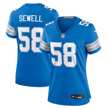 Women's Detroit Lions #58 Penei Sewell Blue Game Jersey Women's Detroit Lions #58 Penei Sewell Blue Game Jersey