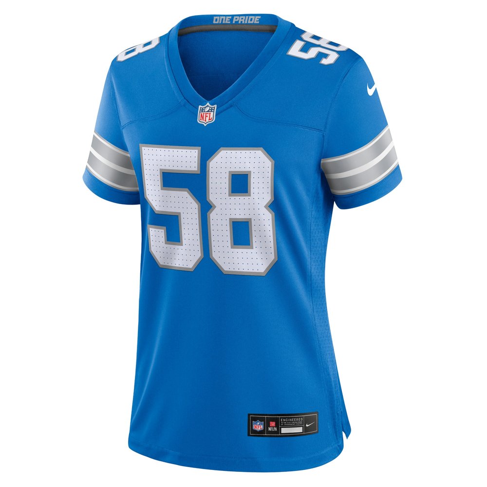 Women's Detroit Lions #58 Penei Sewell Blue Game Jersey