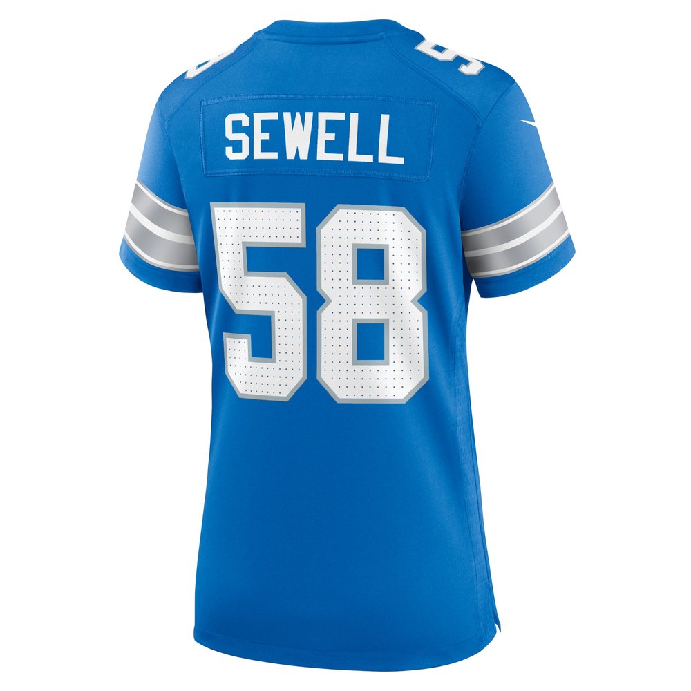 Women's Detroit Lions #58 Penei Sewell Blue Game Jersey