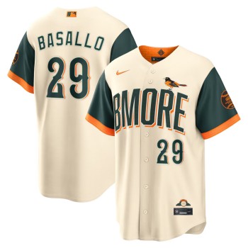 Youth Baltimore Orioles #29 Samuel Basallo Nike Natural 2026 City Connect Stadium Jersey