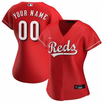Women's Cincinnati Reds Red Stitched Baseball Custom Jersey