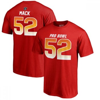 Raiders #52 Khalil Mack AFC Pro Line 2018 NFL Pro Bowl Red T-Shirt Raiders #52 Khalil Mack AFC Pro Line 2018 NFL Pro Bowl Red T-Shirt