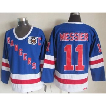 Rangers #11 Mark Messier Blue CCM 75TH Stitched NHL Jersey