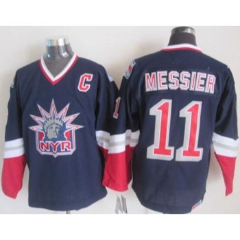 Rangers #11 Mark Messier Navy Blue CCM Statue of Liberty Stitched NHL Jersey