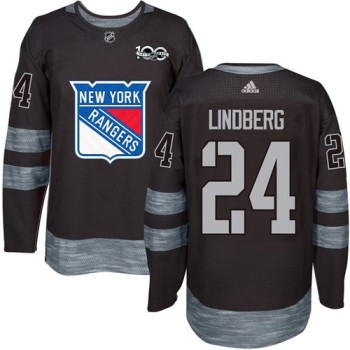 Rangers #24 Oscar Lindberg Black 1917-2017 100th Anniversary Stitched NHL Jersey Rangers #24 Oscar Lindberg Black 1917-2017 100th Anniversary Stitched NHL Jersey