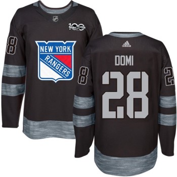 Rangers #28 Tie Domi Black 1917-2017 100th Anniversary Stitched NHL Jersey Rangers #28 Tie Domi Black 1917-2017 100th Anniversary Stitched NHL Jersey