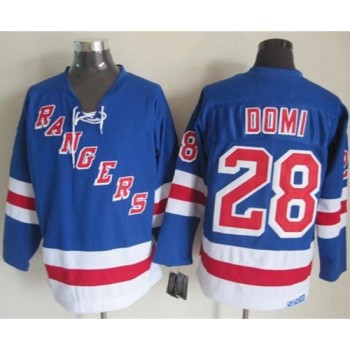Rangers #28 Tie Domi Light Blue CCM Throwback Stitched NHL Jersey Rangers #28 Tie Domi Light Blue CCM Throwback Stitched NHL Jersey
