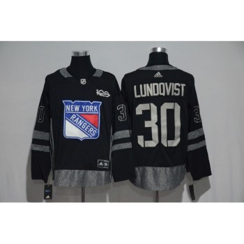 Rangers #30 Henrik Lundqvist Black Men's 1917-2017 100th Anniversary Stitched NHL Jersey Rangers #30 Henrik Lundqvist Black Men's 1917-2017 100th Anniversary Stitched NHL Jersey
