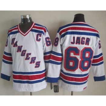 Rangers #68 Jaromir Jagr White CCM Throwback Stitched NHL Jersey Rangers #68 Jaromir Jagr White CCM Throwback Stitched NHL Jersey