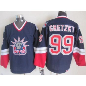 Rangers #99 Wayne Gretzky Navy Blue CCM Statue of Liberty Stitched NHL Jersey Rangers #99 Wayne Gretzky Navy Blue CCM Statue of Liberty Stitched NHL Jersey