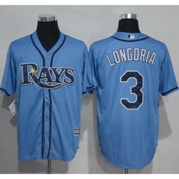 Rays #3 Evan Longoria Light Blue New Cool Base Stitched MLB Jersey