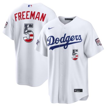 Men's Los Angeles Dodgers #5 Freddie Freeman Nike White 2026 All-Star Edition Stars & Stripes Stadium Jersey