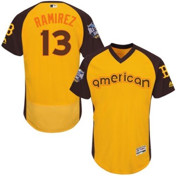 Red Sox #13 Hanley Ramirez Gold Flexbase Authentic Collection 2016 All-Star American League Stitched MLB Jersey Red Sox #13 Hanley Ramirez Gold Flexbase Authentic Collection 2016 All-Star American League Stitched MLB Jersey