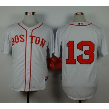 Red Sox #13 Hanley Ramirez White Cool Base Stitched MLB Jersey