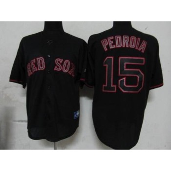 Red Sox #15 Dustin Pedroia Black Fashion Stitched MLB Jersey Red Sox #15 Dustin Pedroia Black Fashion Stitched MLB Jersey