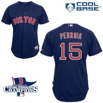 Red Sox #15 Dustin Pedroia Dark Blue Cool Base 2013 World Series Champions Patch Stitched MLB Jersey Red Sox #15 Dustin Pedroia Dark Blue Cool Base 2013 World Series Champions Patch Stitched MLB Jersey