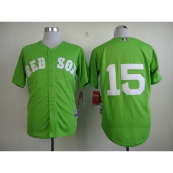 Red Sox #15 Dustin Pedroia Green Stitched MLB Jersey Red Sox #15 Dustin Pedroia Green Stitched MLB Jersey