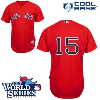 Red Sox #15 Dustin Pedroia Red Cool Base 2013 World Series Patch Stitched MLB Jersey Red Sox #15 Dustin Pedroia Red Cool Base 2013 World Series Patch Stitched MLB Jersey