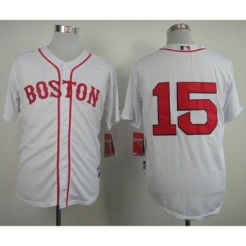 Red Sox #15 Dustin Pedroia Stitched White MLB Jersey Red Sox #15 Dustin Pedroia Stitched White MLB Jersey
