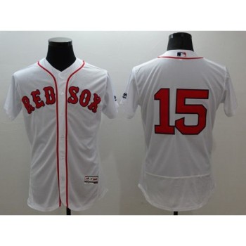 Red Sox #15 Dustin Pedroia White Flexbase Authentic Collection Stitched MLB Jersey Red Sox #15 Dustin Pedroia White Flexbase Authentic Collection Stitched MLB Jersey