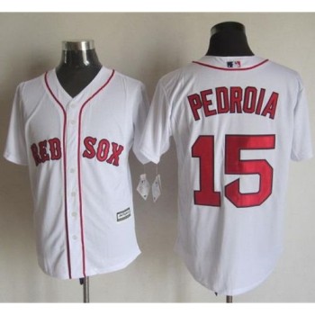 Red Sox #15 Dustin Pedroia White New Cool Base Stitched MLB Jersey Red Sox #15 Dustin Pedroia White New Cool Base Stitched MLB Jersey