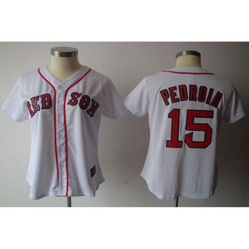 Red Sox #15 Dustin Pedroia White Women's Fashion Stitched MLB Jersey Red Sox #15 Dustin Pedroia White Women's Fashion Stitched MLB Jersey