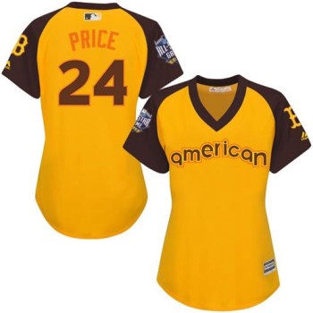 Red Sox #24 David Price Gold 2016 All-Star American League Women's Stitched MLB Jersey Red Sox #24 David Price Gold 2016 All-Star American League Women's Stitched MLB Jersey