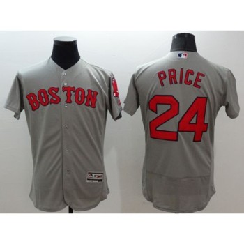 Red Sox #24 David Price Grey Flexbase Authentic Collection Stitched MLB Jersey Red Sox #24 David Price Grey Flexbase Authentic Collection Stitched MLB Jersey